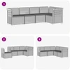 5-vietė sodo sofa Rataninio išvaizdos PP Šviesiai pilka