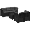 5-vietė sodo sofa su pagalvėlėmis Rataninio išvaizdos PP