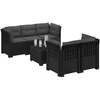 5-vietė sodo sofa su pagalvėlėmis Rataninio išvaizdos PP
