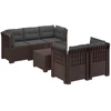 5-vietė sodo sofa su pagalvėlėmis Rataninio išvaizdos PP Ruda