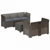 5-vietė sodo sofa su pagalvėlėmis Rataninio išvaizdos PP