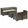 5-vietė sodo sofa su pagalvėlėmis Rataninio išvaizdos PP