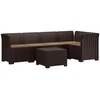 5-vietė sodo sofa su pagalvėlėmis Rataninio išvaizdos PP Ruda