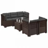 5-vietė sodo sofa su pagalvėlėmis Rataninio išvaizdos PP Ruda