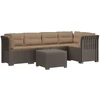 5-vietė sodo sofa su pagalvėlėmis Rataninio išvaizdos PP