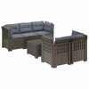 5-vietė sodo sofa su pagalvėlėmis Rataninio išvaizdos PP