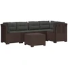 5-vietė sodo sofa su pagalvėlėmis Rataninio išvaizdos PP Ruda