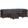 5-vietė sodo sofa su pagalvėlėmis Rataninio išvaizdos PP Ruda