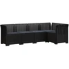 5-vietė sodo sofa su pagalvėlėmis Rataninio išvaizdos PP