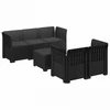 5-vietė sodo sofa su pagalvėlėmis Rataninio išvaizdos PP