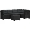 5-vietė sodo sofa su pagalvėlėmis Rataninio išvaizdos PP