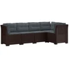 5-vietė sodo sofa su pagalvėlėmis Rataninio išvaizdos PP Ruda