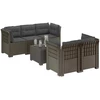 5-vietė sodo sofa su pagalvėlėmis Rataninio išvaizdos PP