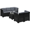 5-vietė sodo sofa su pagalvėlėmis Rataninio išvaizdos PP