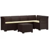 5-vietė sodo sofa su pagalvėlėmis Rataninio išvaizdos PP Ruda