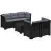 5-vietė sodo sofa su pagalvėlėmis Rataninio išvaizdos PP
