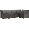 5-vietė sodo sofa su pagalvėlėmis Rataninio išvaizdos PP