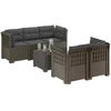 5-vietė sodo sofa su pagalvėlėmis Rataninio išvaizdos PP