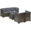5-vietė sodo sofa su pagalvėlėmis Rataninio išvaizdos PP