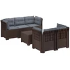 5-vietė sodo sofa su pagalvėlėmis Rataninio išvaizdos PP Ruda