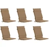 6 dalių aukštų atlošų kėdžių pagalvės GEMERT 6 pcs Taupe