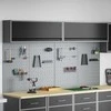 Įrankių spintelių rinkinys su lentyna su saugykla 6 pcs Juoda