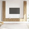 TV staliukas 6 dalių sieninis televizoriaus spintelės komplektas Artisan Oak