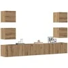 TV staliukas 6 dalių sieninis televizoriaus spintelės komplektas Artisan Oak