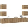 TV staliukas 6 dalių sieninis televizoriaus spintelės komplektas Artisan Oak