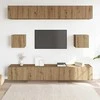 TV staliukas 6 dalių sieninis televizoriaus spintelės komplektas Artisan Oak