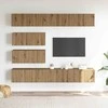TV staliukas 6 dalių sieninis televizoriaus spintelės komplektas Artisan Oak