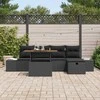 Lauko baldų komplektas Sodo Sofų Rinkinys 6 pcs Juoda poliratanas