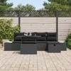 Lauko baldų komplektas Sodo Sofų Rinkinys 6 pcs Juoda poliratanas