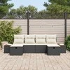 Sodo Sofų Rinkinys su pagalve 6 pcs Juoda Poli ratanas