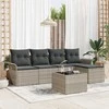 Lauko baldų komplektas Lauko sofa su pagalve 6 pcs Šviesiai pilka poliratanas