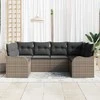 Sodo Sofų Rinkinys su saugykla 6 pcs Pilka Poli ratanas