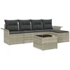 Lauko baldų komplektas Lauko sofa su pagalve 6 pcs Šviesiai pilka poliratanas