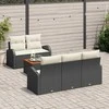 Lauko baldų komplektas Sodo Sofų Rinkinys su pagalve 6 pcs Juoda poliratanas