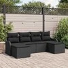 Sodo Sofų Rinkinys su pagalve 6 pcs Juoda Poli ratanas
