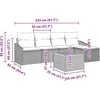 Sodo Sofų Rinkinys 6 vnt. Juoda poliratanas