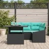 Sodo Sofų Rinkinys su pagalve 6 pcs Juoda ir kreminė