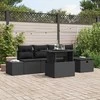 Lauko baldų komplektas Sodo Sofų Rinkinys 6 pcs Juoda poliratanas