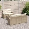 Sodo Sofų Rinkinys su pagalve 6 pcs Bežinė ir kreminė