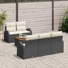 Lauko baldų komplektas Sodo Sofų Rinkinys 6 pcs Juoda ir kreminė poliratanas