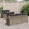 Sodo Sofų Rinkinys su pagalve 6 pcs Pilka Poli ratanas