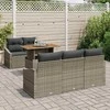 Sodo Sofų Rinkinys su saugykla 6 pcs Pilka Poli ratanas