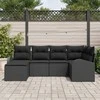 Lauko baldų komplektas Sodo Sofų Rinkinys 6 pcs Juoda poliratanas