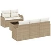 Sodo Sofų Rinkinys su pagalve 6 pcs Bežinė ir kreminė