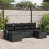 Sodo Sofų Rinkinys su pagalve 6 pcs Juoda Poli ratanas