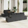 Sodo Sofų Rinkinys su saugykla 6 pcs Juoda Poli ratanas